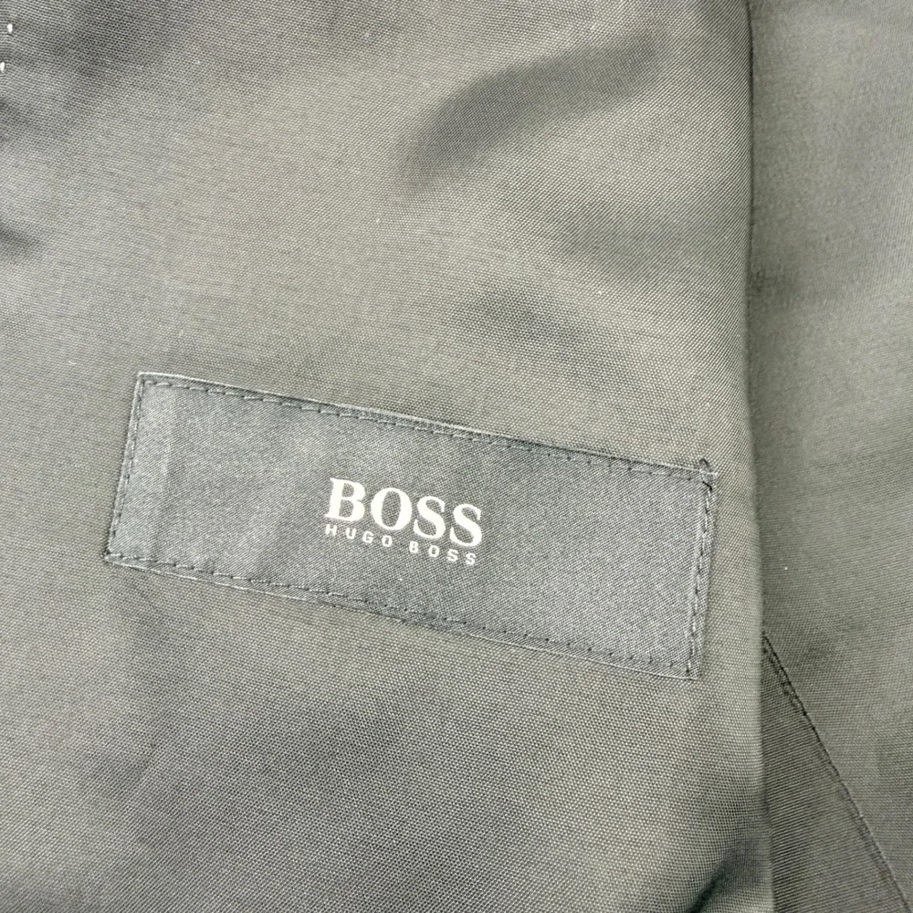 BOSS HUGO BOSS Mens‎ Charcoal Check Super 100 Wool Suit Jacket Blazer 44L